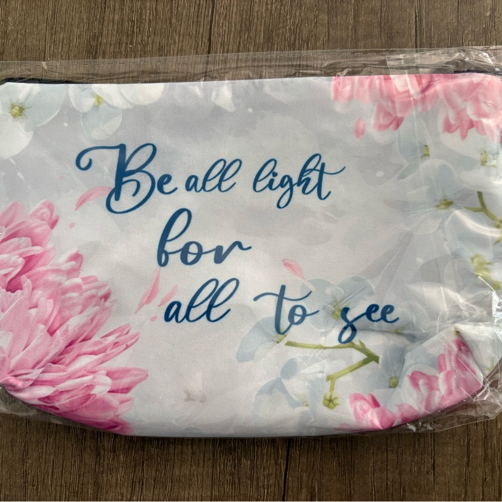 Floral Cosmetic Bag - Pink and White